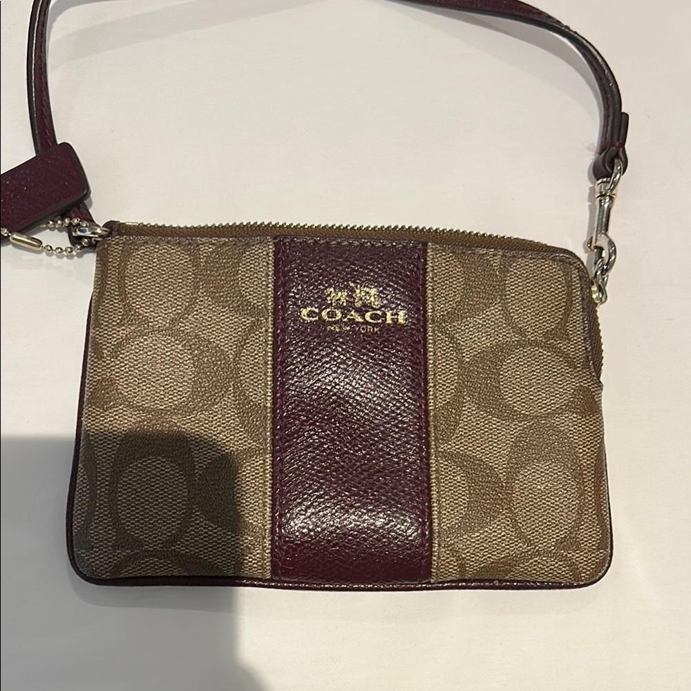 Coach Brown and Burgundy Crossbody Bag